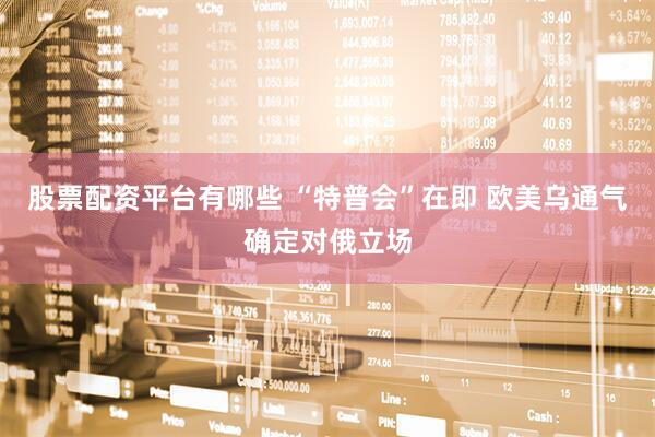 股票配资平台有哪些 “特普会”在即 欧美乌通气确定对俄立场